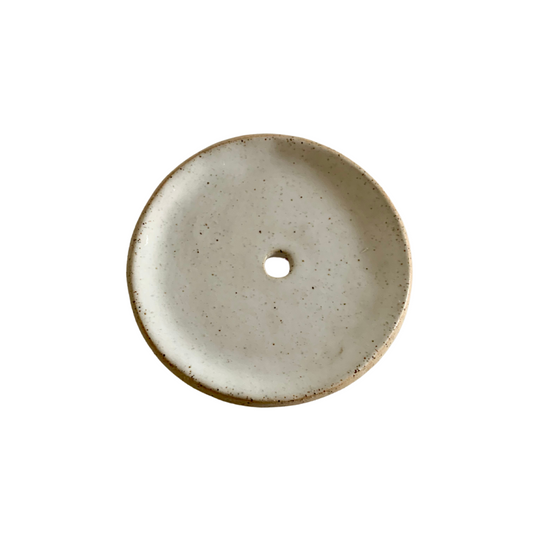 Ceramic Round Speckle Soap Dish
