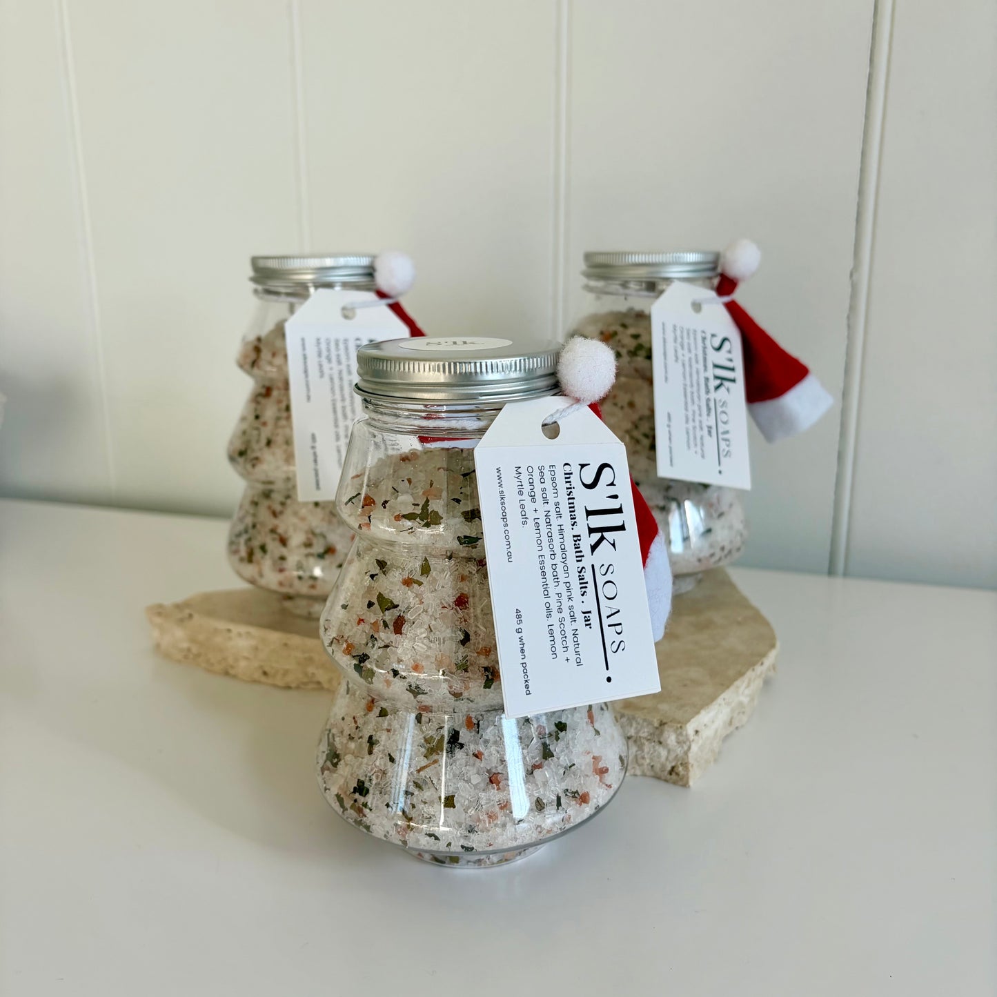 Christmas Tree Bath Salts Jar
