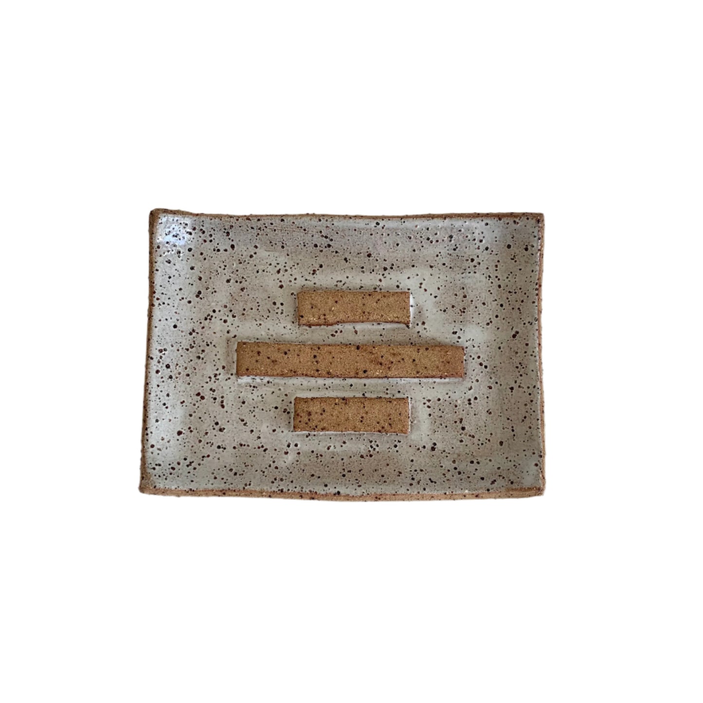 Ceramic Rectangle Soap Dish Dark Clay