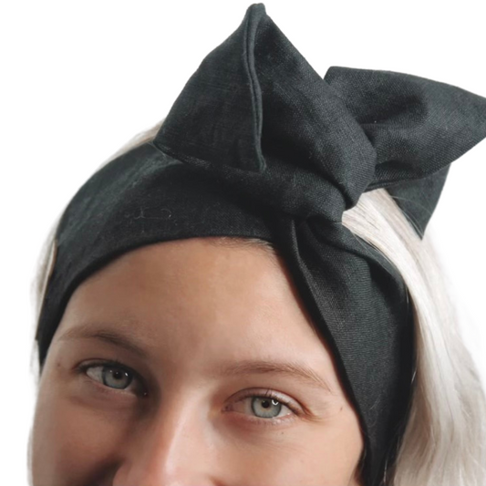 Black Linen Headband