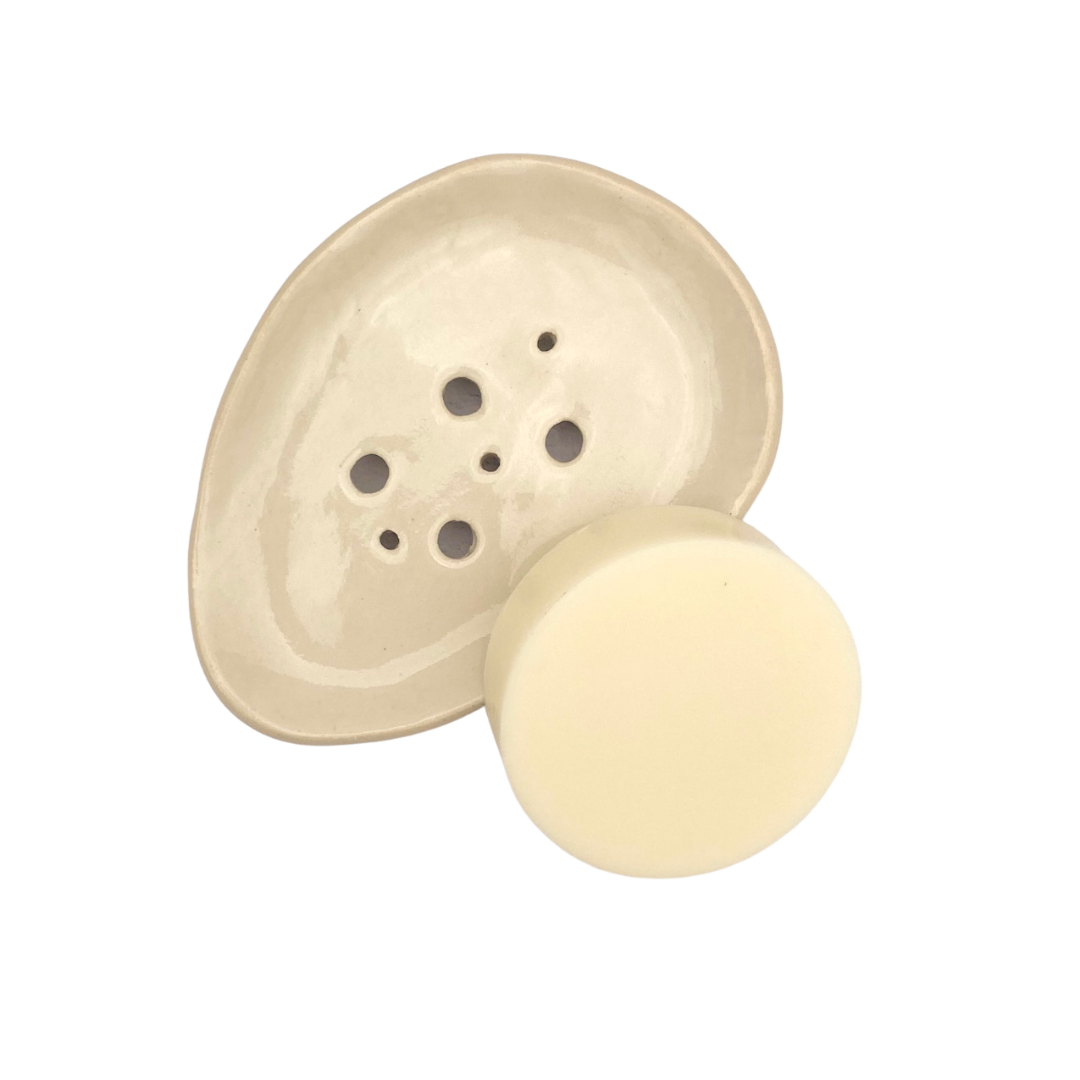 Ceramic Soap Dish - White Glazed