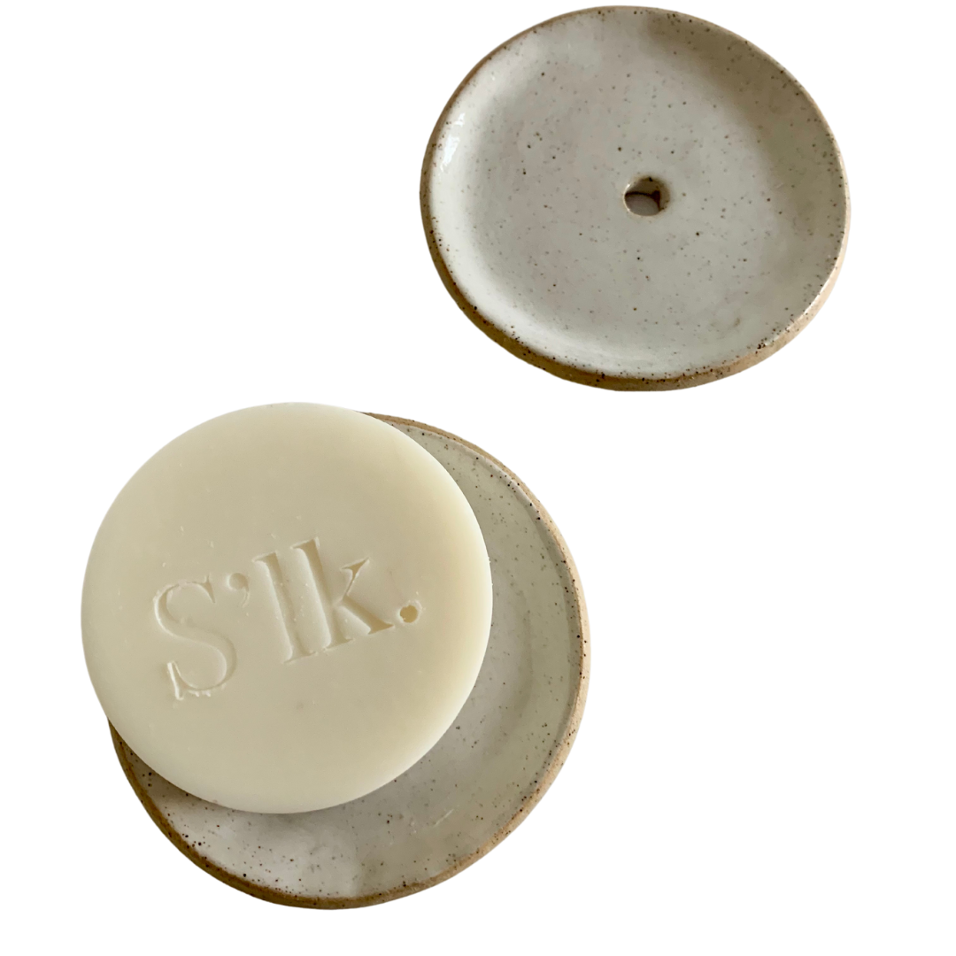 Ceramic Round Speckle Soap Dish