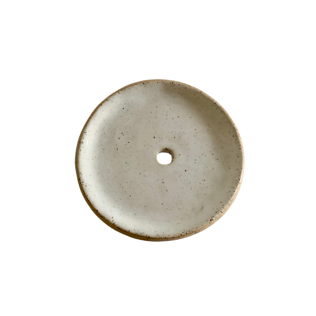 Ceramic Round Speckle Soap Dish