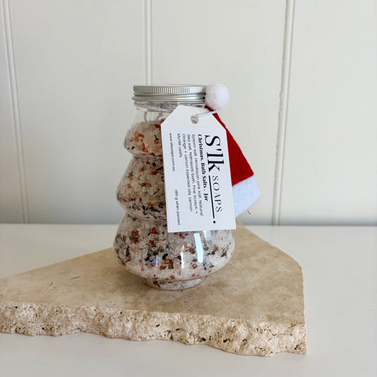 Christmas Tree Bath Salts Jar