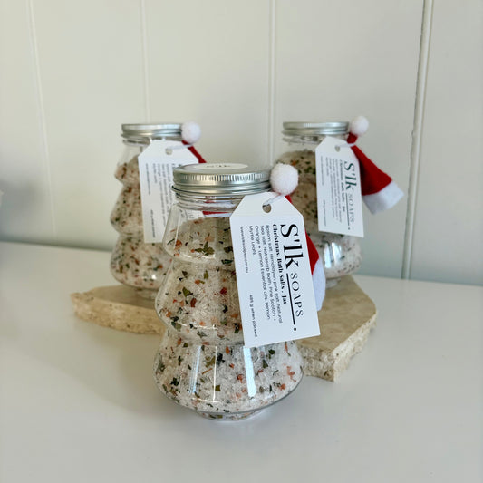 Christmas Tree Bath Salts Jar