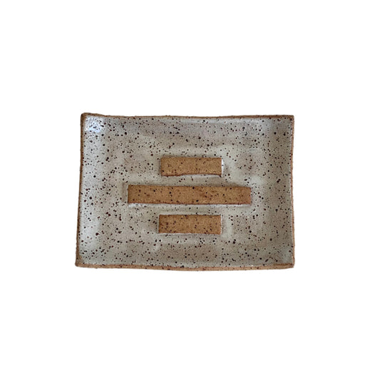 Ceramic Rectangle Soap Dish Dark Clay