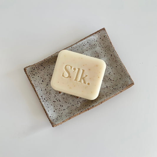 Ceramic Rectangle Soap Dish Dark Clay